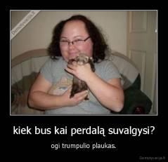 kiek bus kai perdalą suvalgysi? - ogi trumpulio plaukas.