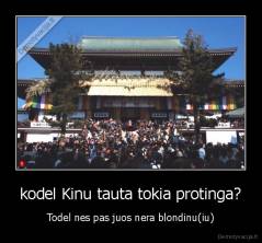 kodel Kinu tauta tokia protinga? - Todel nes pas juos nera blondinu(iu)