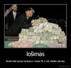 lošimas - išmeti kelis kartus kauliuka ir viskas PS ir reik didelės sėkmės