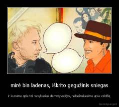 mirė bin ladenas, iškrito gegužinis sniegas - ir kursime apie tai nevykusias demotyvacijas, nebešnekėsime apie valdžią