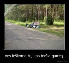 nes ieškome tų, kas teršia gamtą. - 