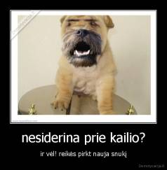 nesiderina prie kailio? - ir vėl! reikės pirkt nauja snukį
