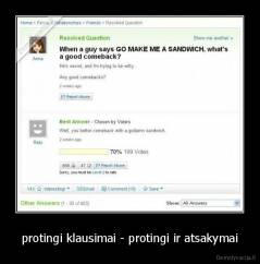 protingi klausimai - protingi ir atsakymai - 