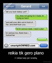 reikia tik gero plano - ir viskas kaip per sviestą.