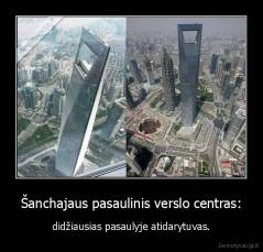 Šanchajaus pasaulinis verslo centras: - didžiausias pasaulyje atidarytuvas.