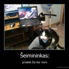 Šeimininkas: - prisėsk čia kur nors