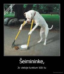 Šeimininke, - Jo vietoje turėtum būti tu