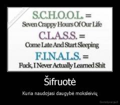 Šifruotė - Kuria naudojasi daugybė moksleivių