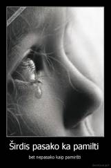 Širdis pasako ka pamilti  - bet nepasako kaip pamiršti 