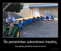 Šis pensininkas sukonstravo traukinį, - kad galėtų pavežioti benamius šunis