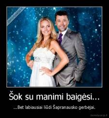 Šok su manimi baigėsi... - ...Bet labiausiai liūdi Šapranausko gerbėjai.