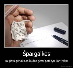 Špargalkės - Tai pats geriausias būdas gerai parašyti kontrolini
