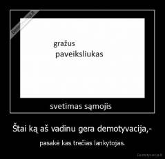 Štai ką aš vadinu gera demotyvacija,- - pasakė kas trečias lankytojas.