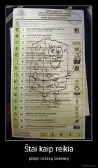 Štai kaip reikia - pildyti rinkimų biuletenį