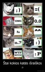 Štai kokios katės išraiškos - :D