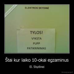 Štai kur laiko 10-okai egzaminus - El. Skydinei