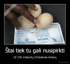 Štai tiek tu gali nusipirkti - Už 100 milijardų Zimbabvės dolerių