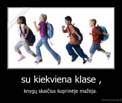 su kiekviena klase , - knygų skaičius kuprinėje mažėja. 