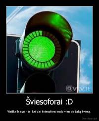 Šviesoforai :D - Visiška laisvė - tai kai visi šviesoforai rodo vien tik žalią šviesą.