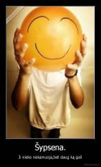 Šypsena. - Ji nieko nekainuoja,bet daug ką gali
