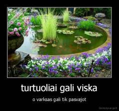 turtuoliai gali viska - o varksas gali tik pasvajot