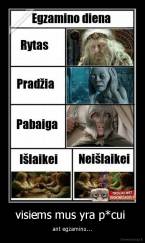 visiems mus yra p*cui  - ant egzaminu...