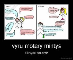 vyru-motery mintys - Tik vyrai turi sirdi!