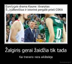 Žalgiris gerai žaidžia tik tada - Kai trenerio nėra aikštelėje