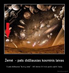 Žemė  - pats didžiausias kosminis laivas - O pats didžiausias "žiurkių ratas" - 365 dienos 30 km/s greičiu aplink Saulę