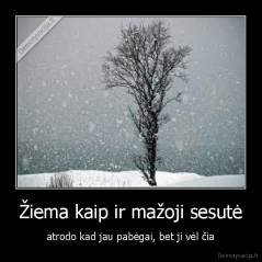 Žiema kaip ir mažoji sesutė - atrodo kad jau pabėgai, bet ji vėl čia