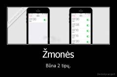 Žmonės - Būna 2 tipų.