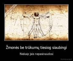 Žmonės be trūkumų tiesiog siaubingi - Niekaip jais nepasinaudosi