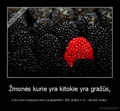 Žmonės kurie yra kitokie yra gražūs, - o tie kurie kopijuoja kitus yra apgailėtini. Būk gražus ir tu - atrodyk kitaip !