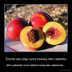 Žmonės sako jeigu nurysi kauliuką nieko neatsitiks - bet tu pabandyk nuryti nektarino kaulą,nieko nebesinorės...
