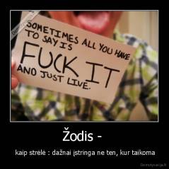 Žodis -  -  kaip strėlė : dažnai įstringa ne ten, kur taikoma