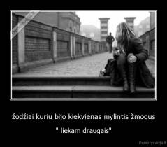 žodžiai kuriu bijo kiekvienas mylintis žmogus - " liekam draugais"